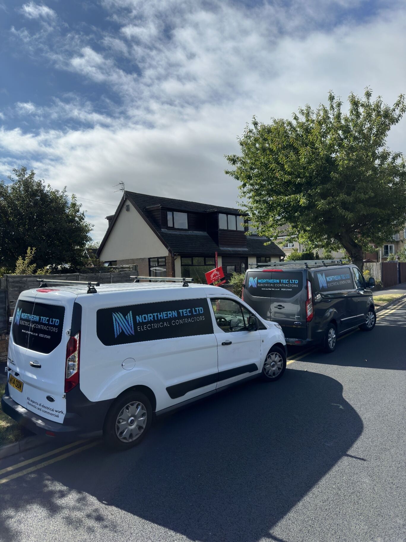 Northern Tec electrical contractor van on site in Blackpool