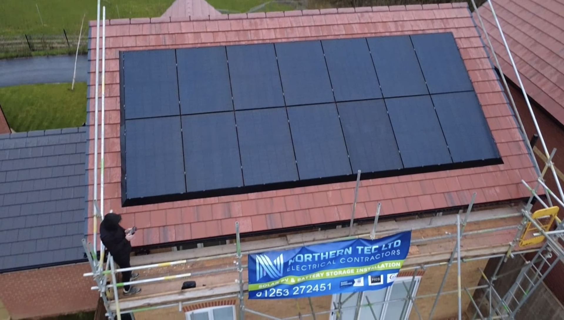 Domestic solar PV panels installed on a Blackpool rooftop by Northern Tec