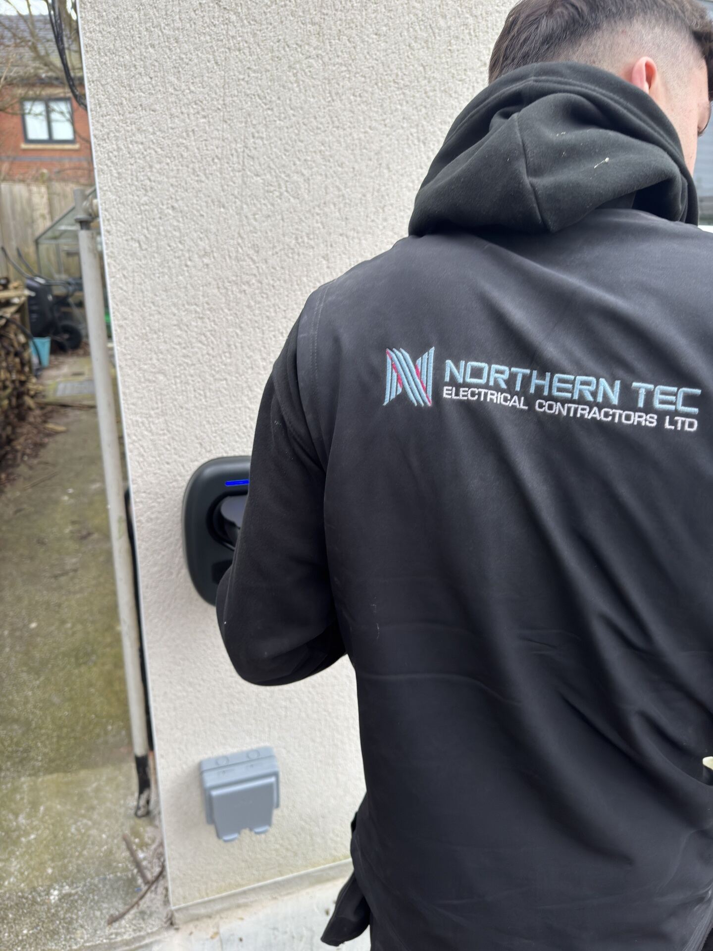 Outdoor mains socket EICR testing by a Northern Tec electrician