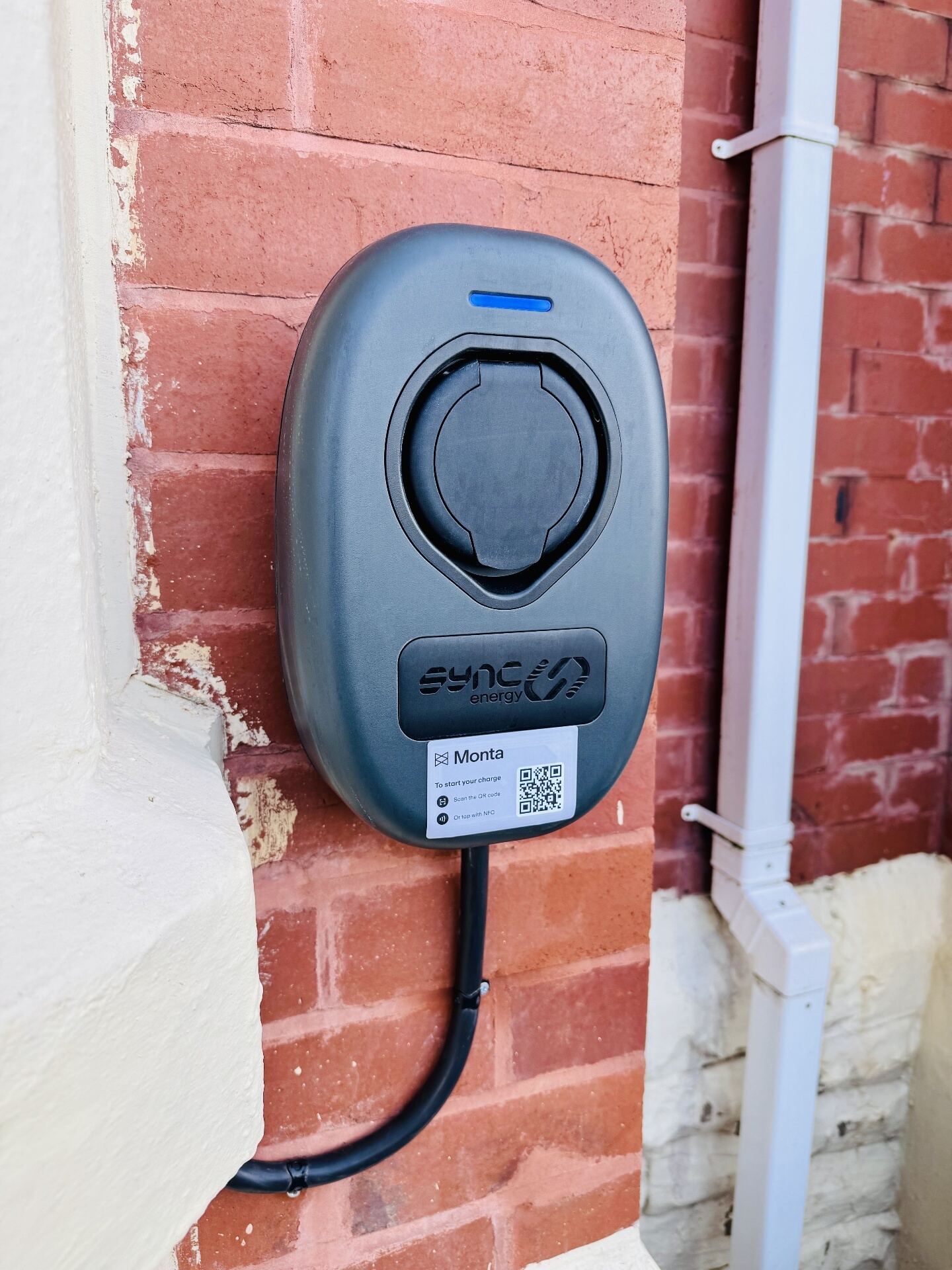 EV charger paired with consumer unit at a commercial site