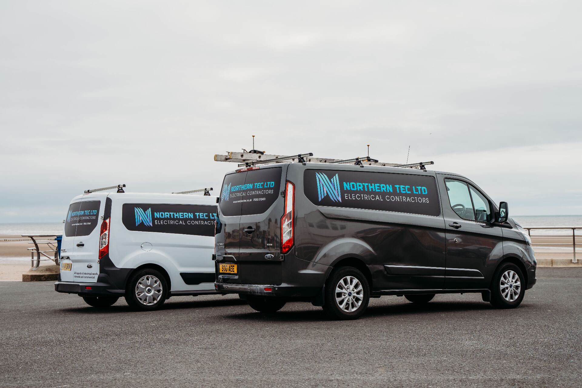 NICEIC-approved electrician from Northern Tec Ltd working on an electrical installation in Blackpool